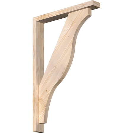 Ekena Millwork Funston Block Smooth Bracket w/ Offset Brace, Douglas Fir, 3 1/2"W x 24"D x 36"H BKT0402X24X36FST05SDF